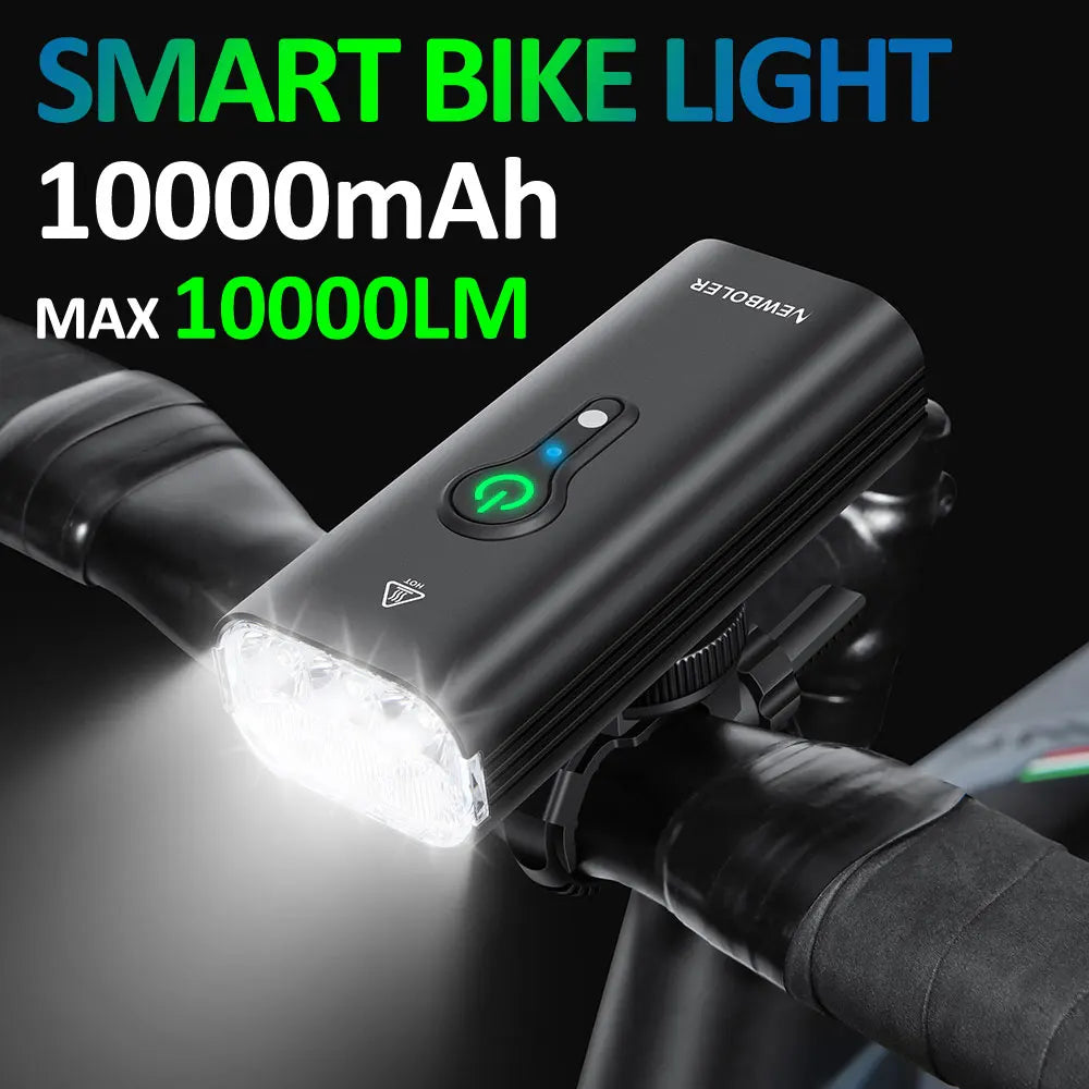 NEWBOLER 10000mAh Smart Bicycle Light – 10000LM Waterproof USB Rechargeable MTB Road Cycling Lamp