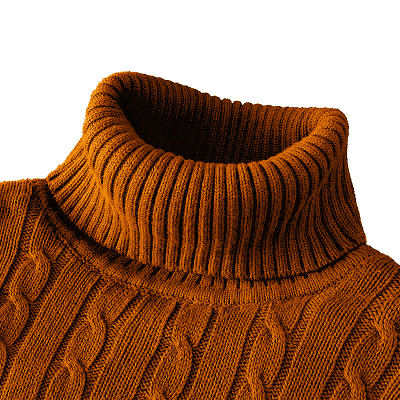 Men's Turtleneck Knitted Sweater — Classic Winter Knitwear