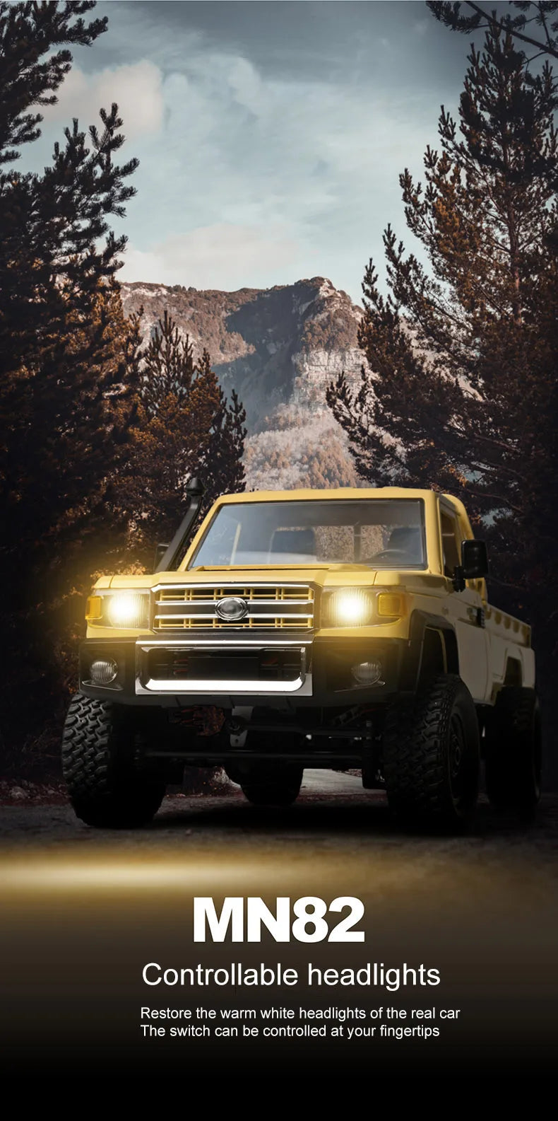 MN82 1:12 Scale 4WD RC Off-Road Crawler – 2.4G RTR Proportional Remote Control Car