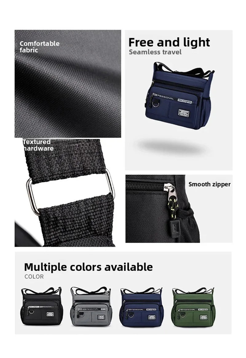 Men's Waterproof Messenger Bag – Oxford Crossbody Sling Pack for Work, Business & Travel