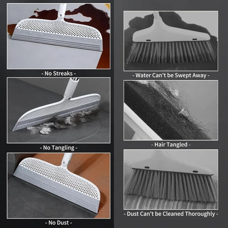 Magic Broom with Detachable Silicone Head — Flexible, Easy-Clean Floor Sweeper