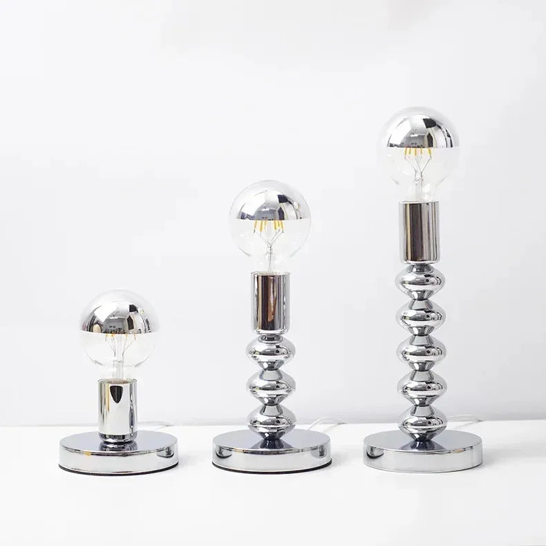 Bauhaus Table Lamp – Chrome & Warm LED Lighting