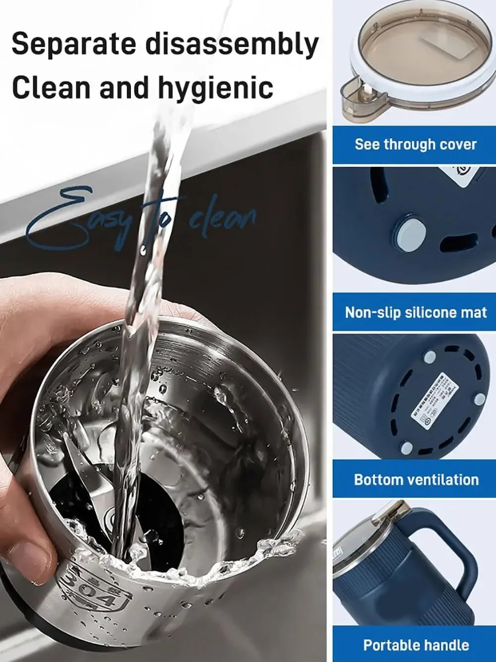 Electric Coffee & Grain Grinder – 500ml Stainless Steel, Beans, Grains & Spice Mill for Kitchen