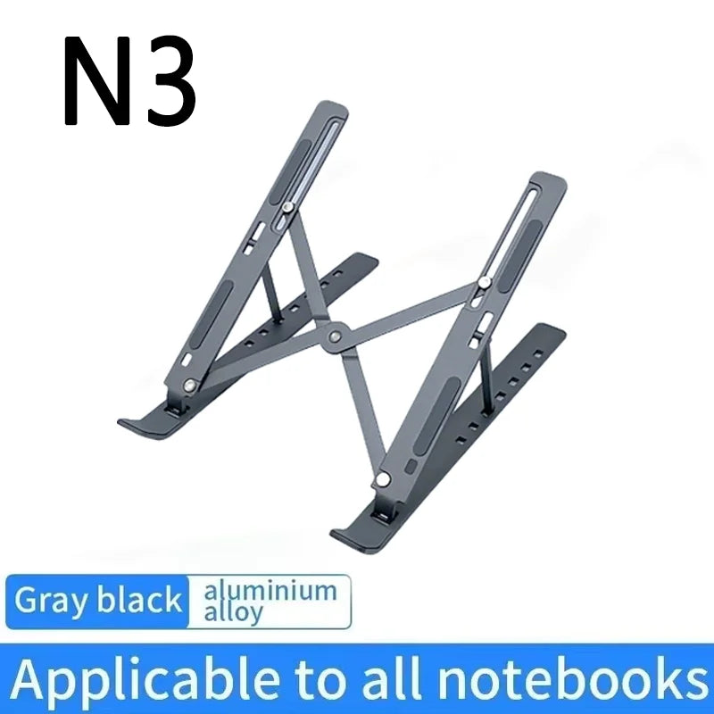 Aluminum Alloy Foldable Laptop Stand | Anti-Slip, Height-Adjustable, Portable, Compatible with MacBook & All Laptops