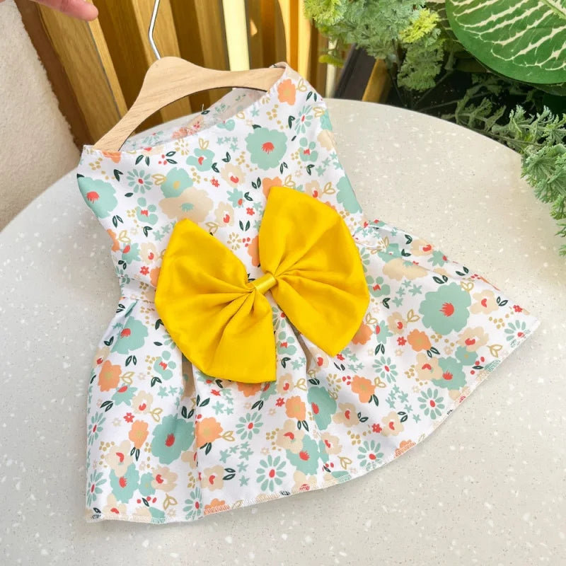 Dog Princess Dress — Cute Bow Lace Pet Skirt for Small & Medium Dogs