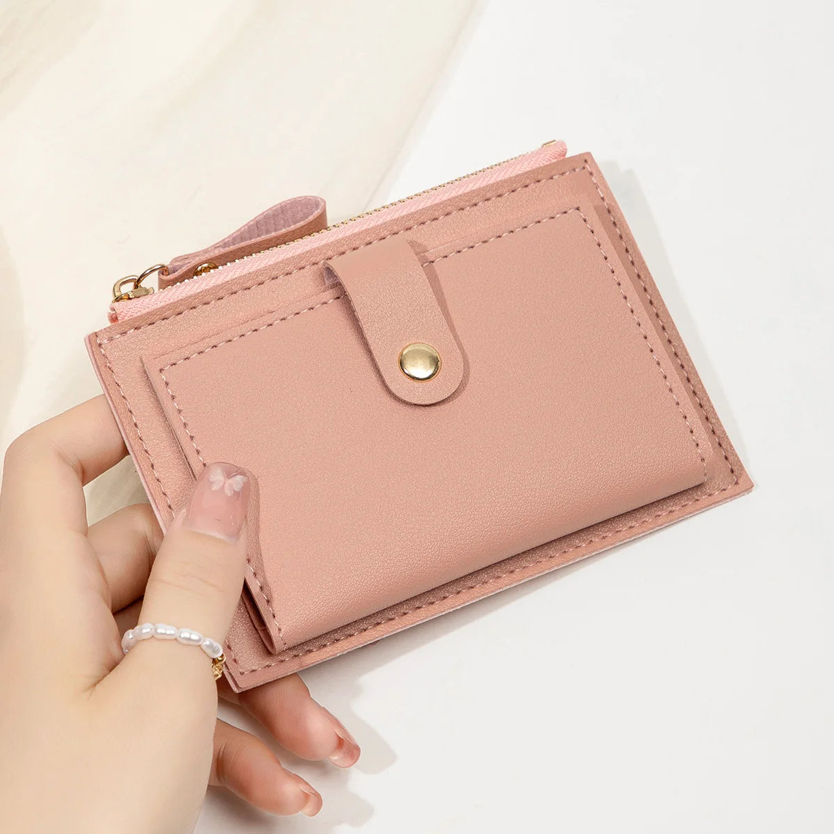 Minimalist Ultra-Thin PU Leather Women's Wallet – Short Zero Wallet & Credit Card Holder in 5 Colors