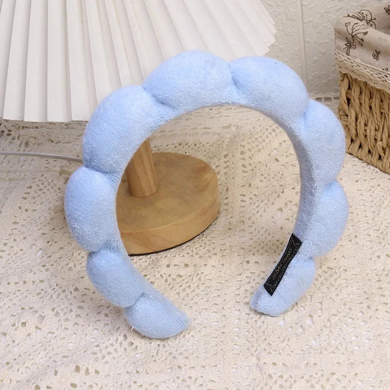 Puffy Spa Headband & Wristbands Set — Microfiber