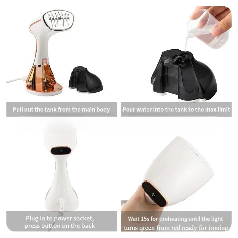 Portable Handheld Garment Steamer & Travel Iron
