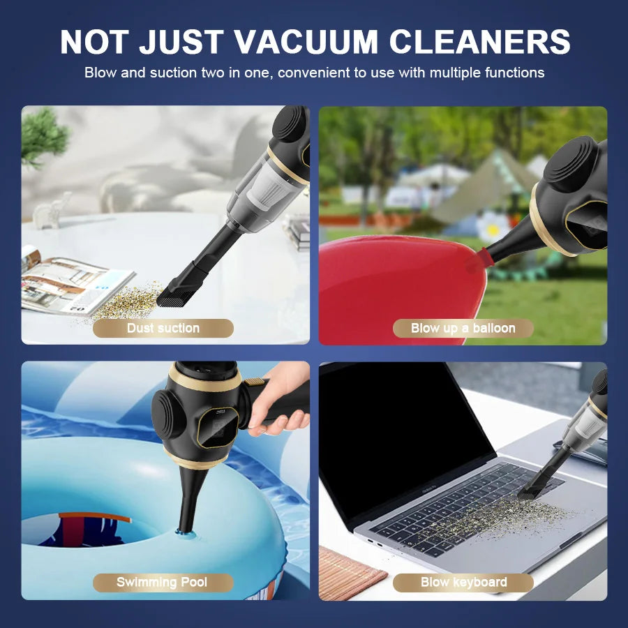 Wireless Car Vacuum Cleaner — Portable Cordless ABS Handheld Vacuum for Car & Home
