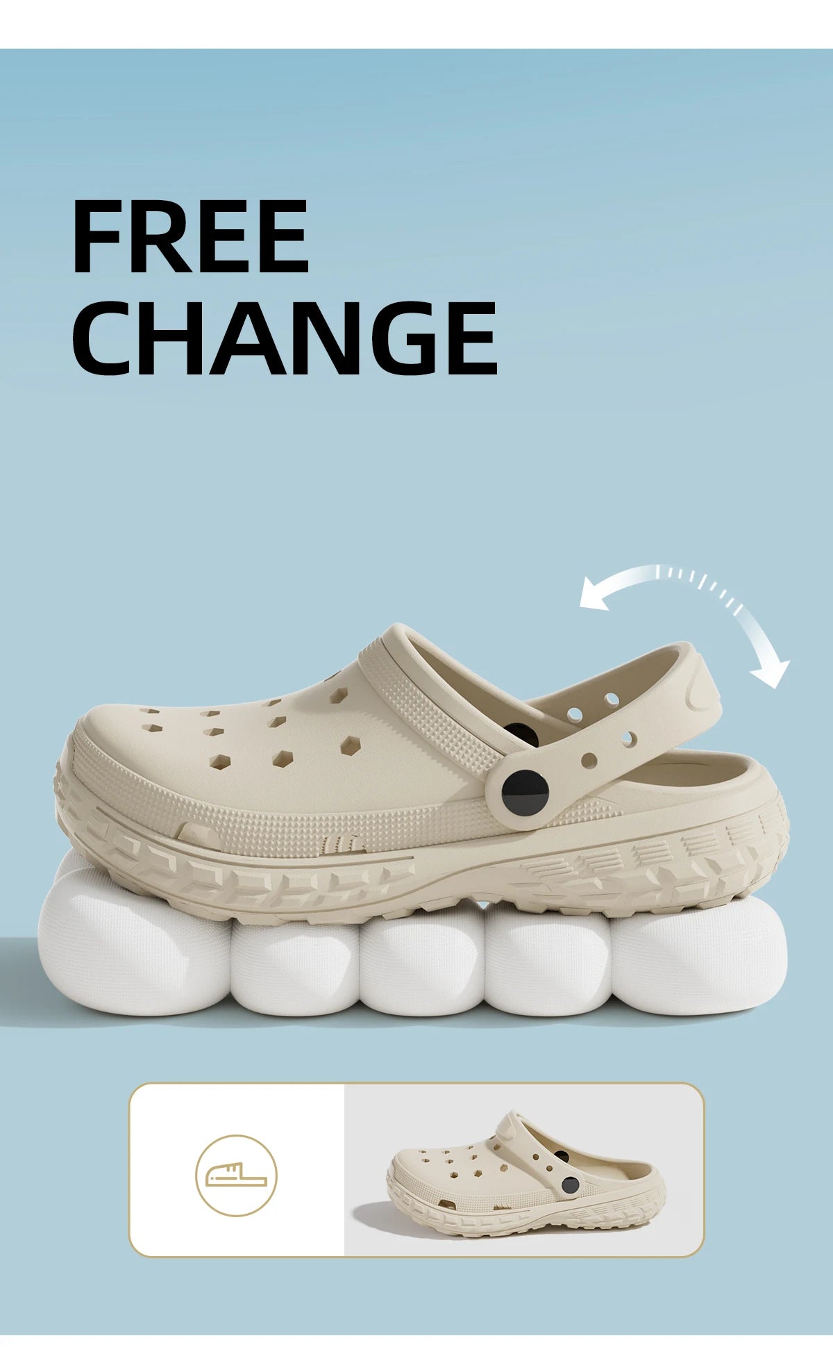Unisex Closed-Toe Hole Shoes – Non-Slip Thick Soft Sole Beach Sandals