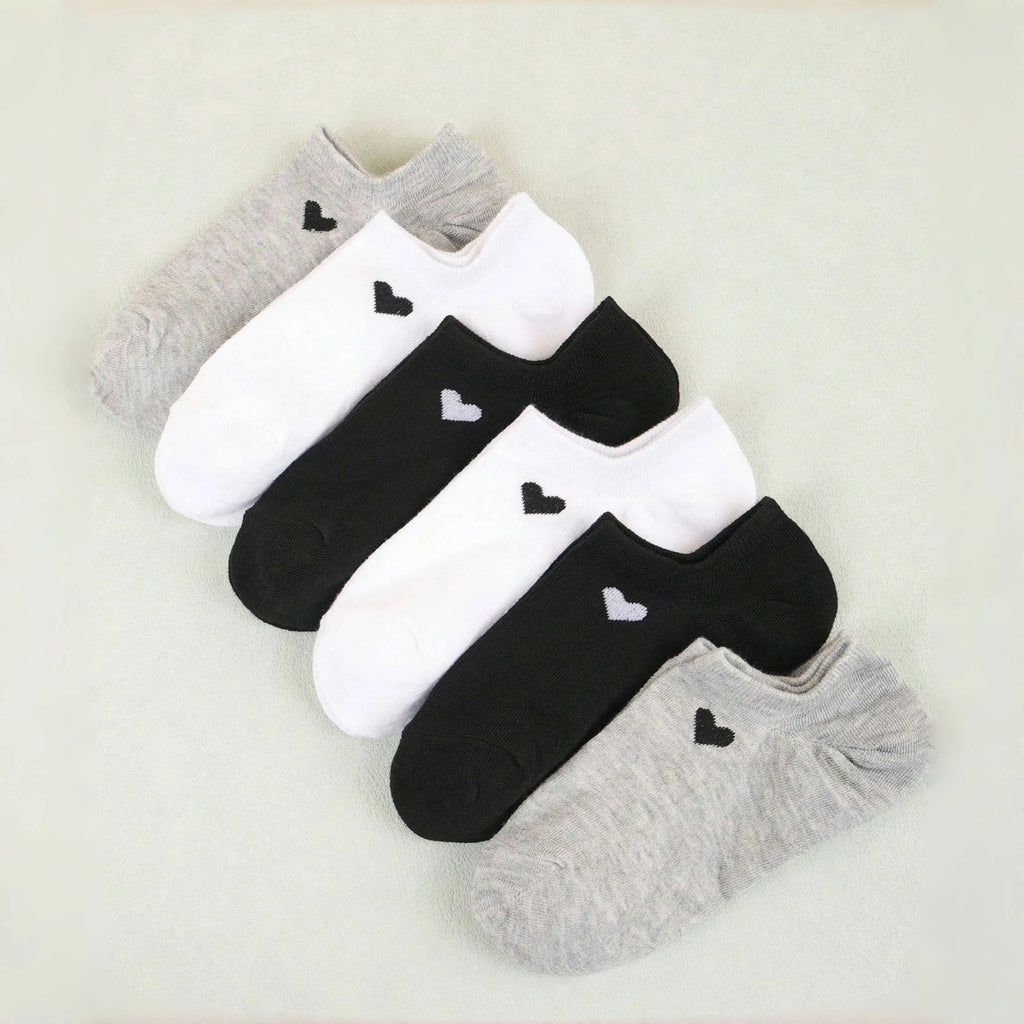 Women's Heart No-Show Socks – Stretch Knit