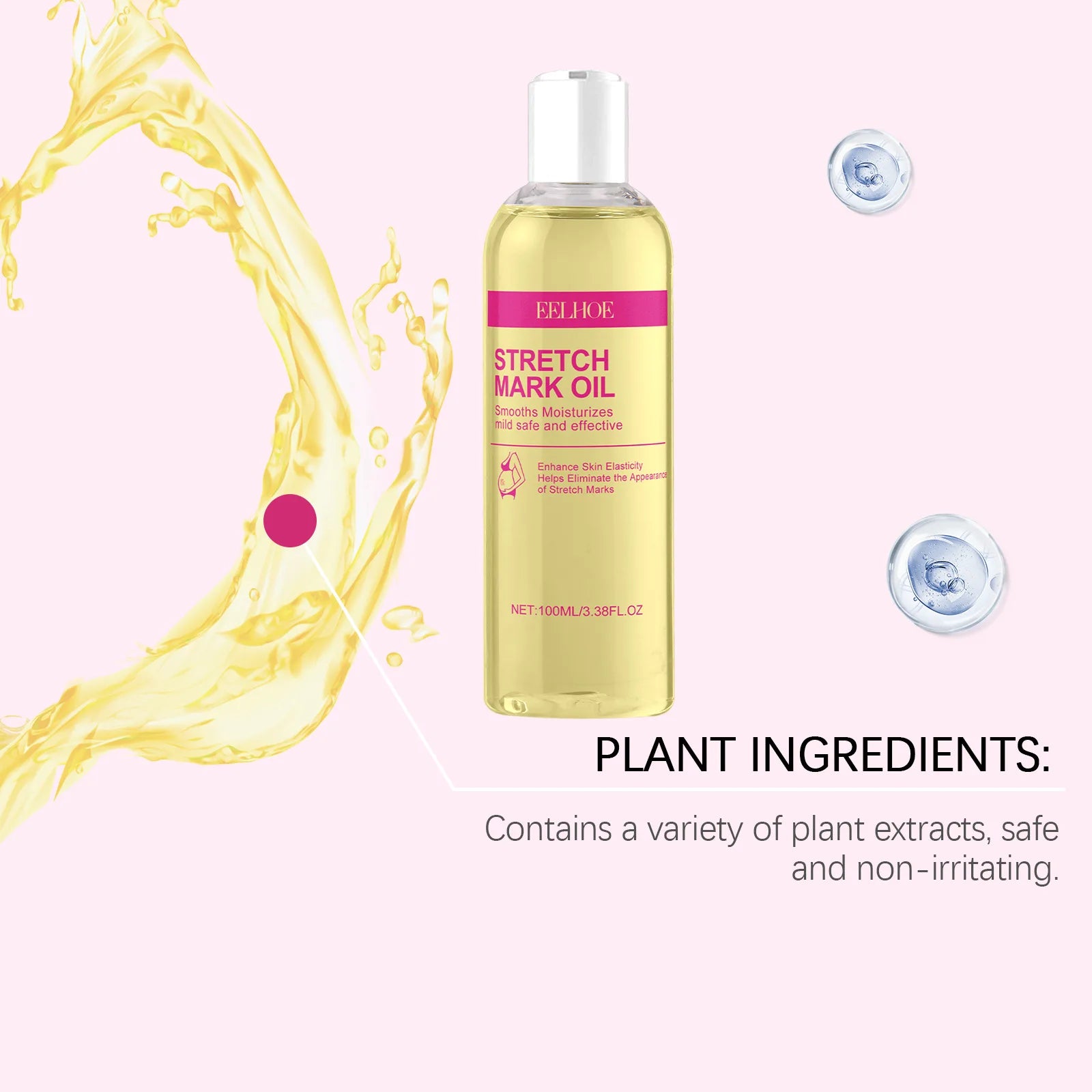 EELHOE Vitamin E Skin Care Oil — Pregnancy Stretch Mark Removal & Firming Collagen Body Oil 100ml