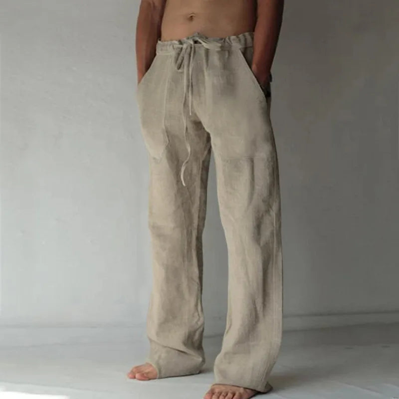 Men's Cotton Linen Casual Pants — Lightweight Breathable Trousers
