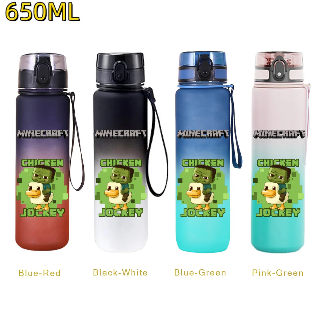 650ml Gradient Color PC Sports Water Bottle with Handle – Leakproof Shaker Bottle for Fitness, Travel & Office