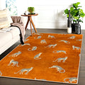 Leopard Print Plush Lounge Rug – Light Luxury Non-Slip Flannel Carpet for Living Room & Bedroom