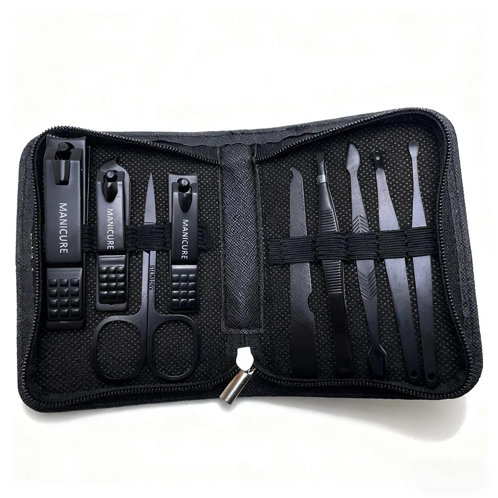 6-9 Piece Manicure Set with Leather Case – Professional Stainless Steel Nail Clipper & Foot Care Kit
