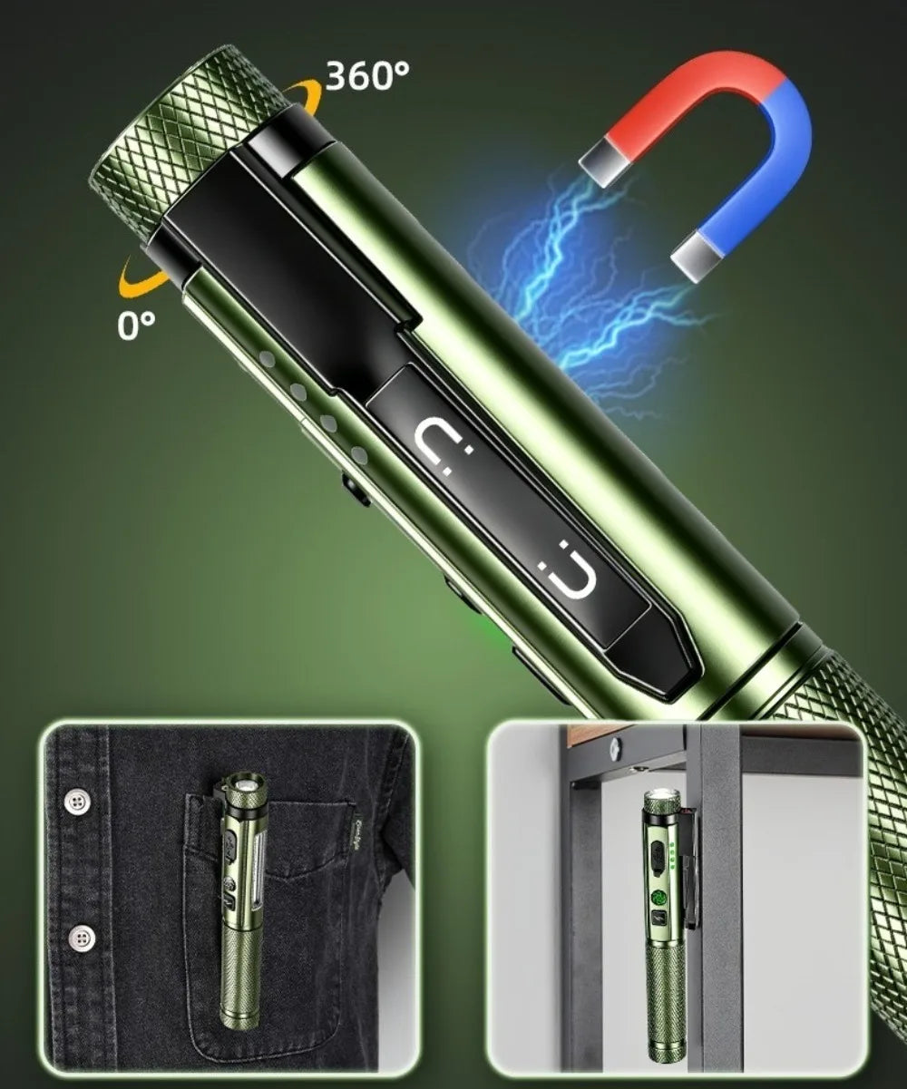 800 Lumen Rechargeable EDC Flashlight – Magnetic Pen Light for Hiking, Work & Emergencies