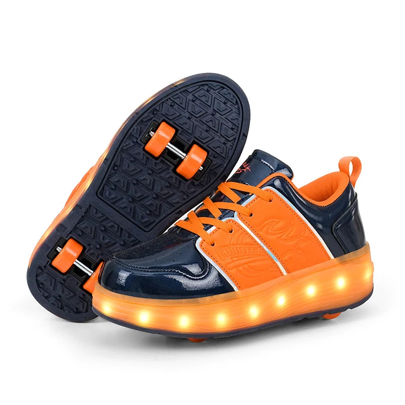 Children's LED Light Roller Skates – Multi-Functional Detachable Wheel Shoes, Size 29-41 for Students