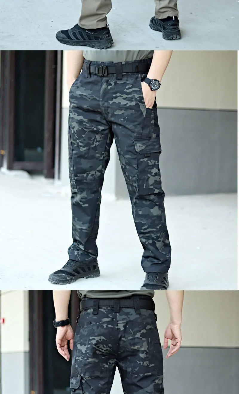 Men's Tactical Multi-Pocket Waterproof Cargo Pants — Outdoor Work & Hiking Trousers