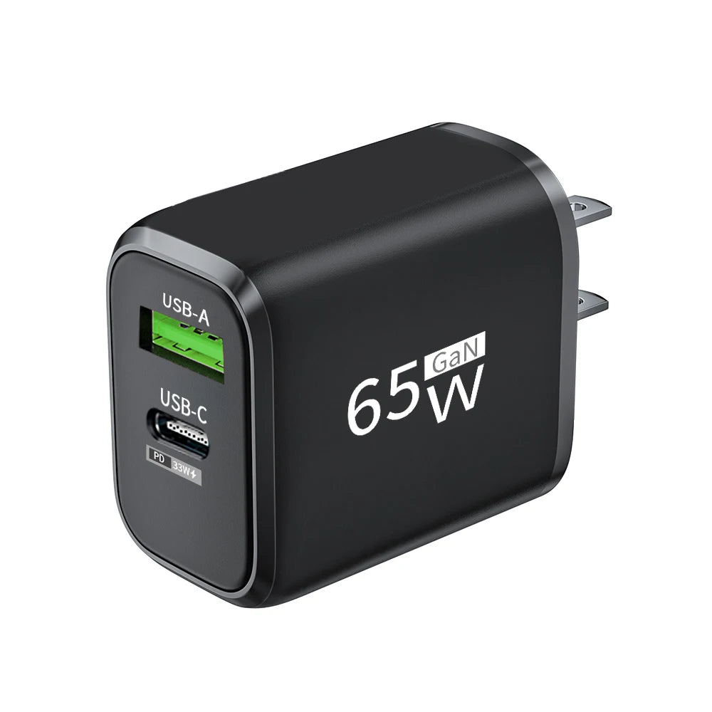 65W in Your Pocket. — 65W GaN USB-C Fast Charger | PD Power Adapter, Quick Charge 3.0, iPhone 15, Samsung, Xiaomi, POCO, OnePlus