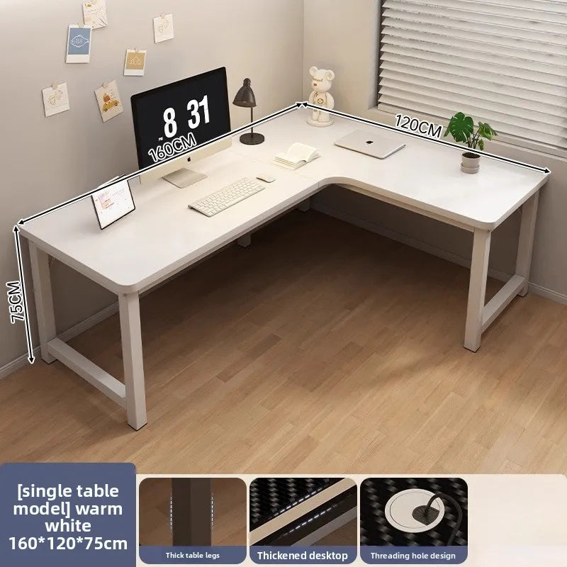 L-Shaped Corner Computer Heavy Duty Steel Frame Home Office WorkstationSpace Saving Writing Table for Gaming Bedroom Living