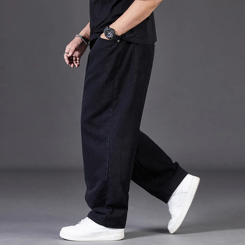 Men's Plus Size Loose Jeans — High Stretch Denim Pants in Big & Tall Sizes 30–50