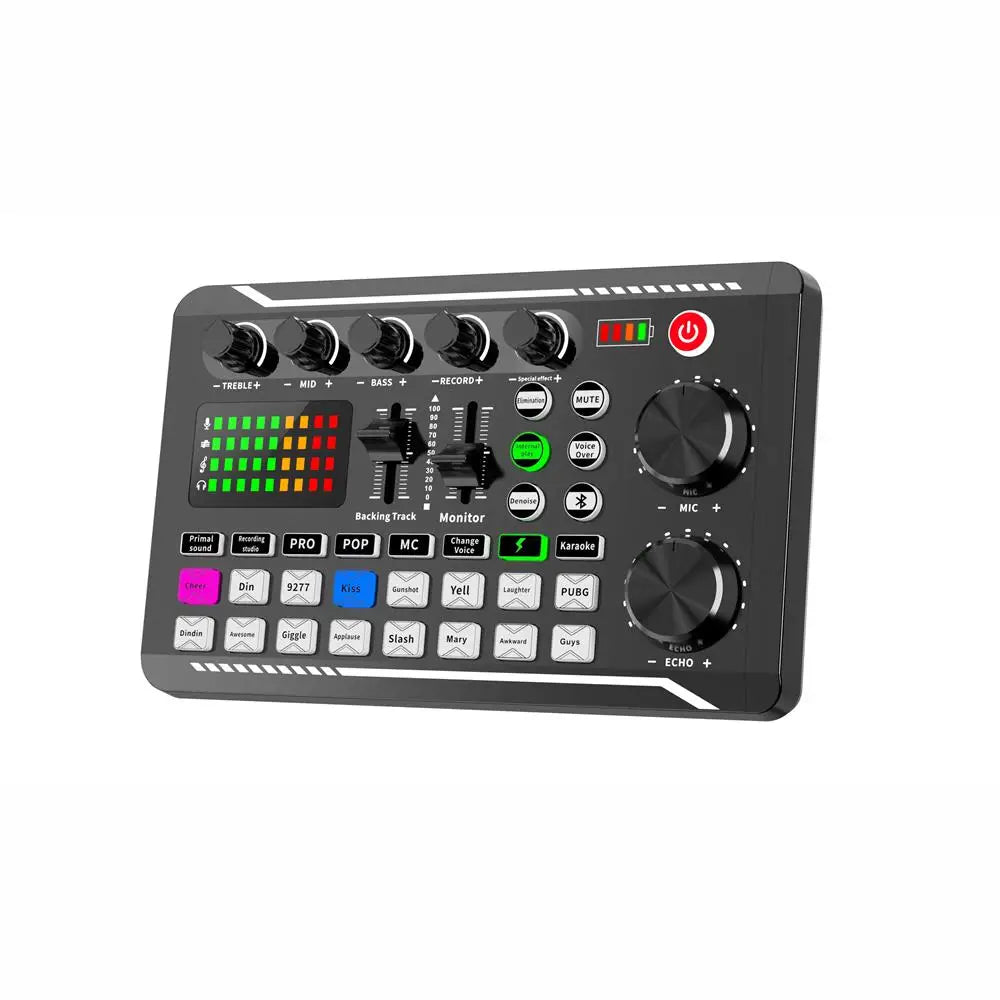Live Sound Card Audio Mixer — USB Interface for Streaming, Recording & Podcasting