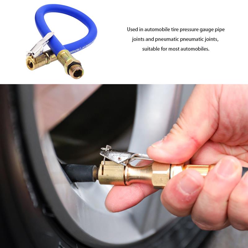 Tire Inflator Hose Extension with Locking Air Chuck