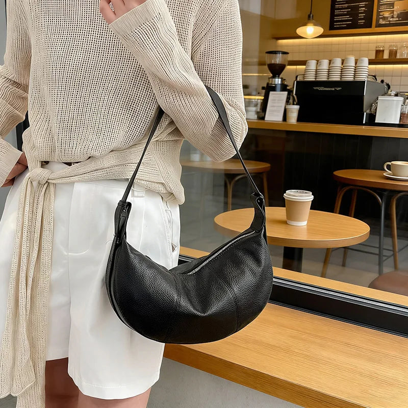 badiman 100% Genuine Cowhide Leather Tote Shoulder Crossbody Bag – Vintage Rivet Sequin Commuter Handbag for Women