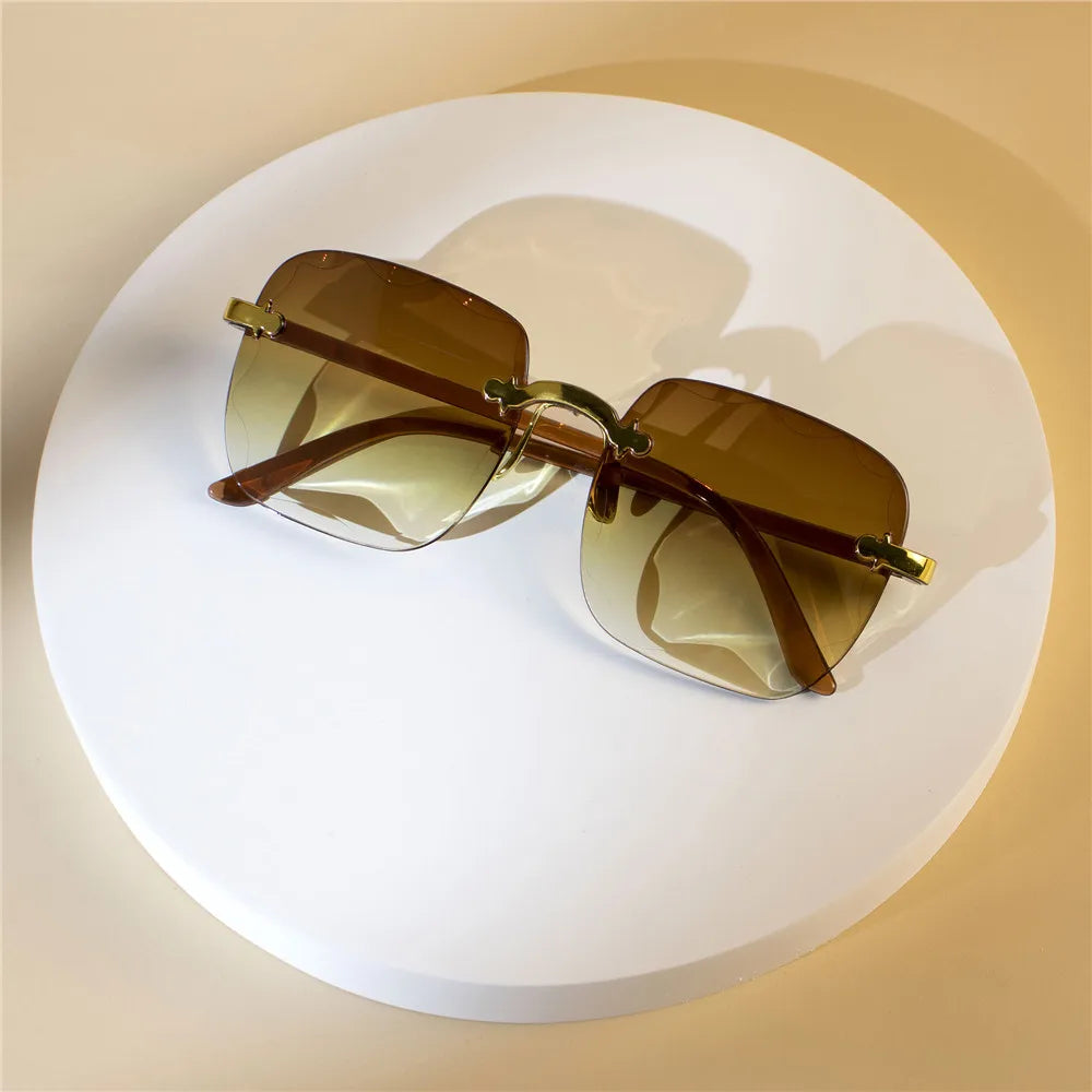 4-Pack Square Rimless Sunglasses | Luxury Designer Summer Shades for Men & Women