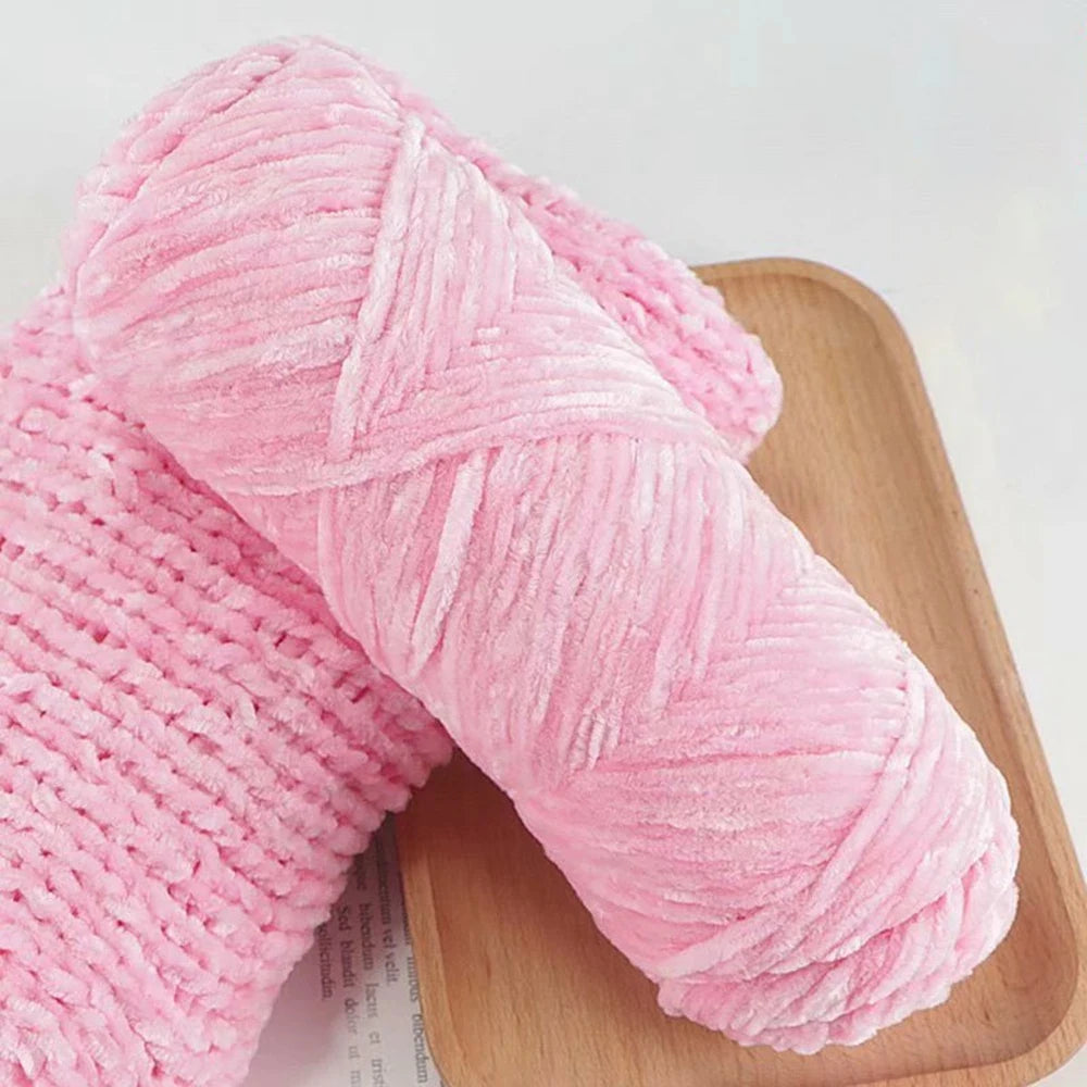 Chenille Soft Velvet Yarn – 95g Blended Knitting Wool for Crochet Scarves, Baby Blankets & Hats