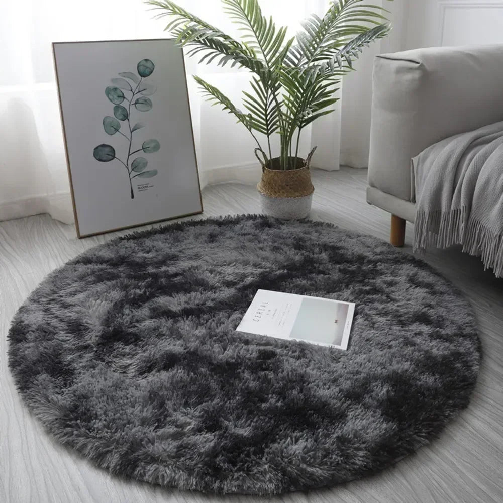 Round Shaggy Area Rug – Soft Non-Slip Circle Carpet for Bedroom & Living Room