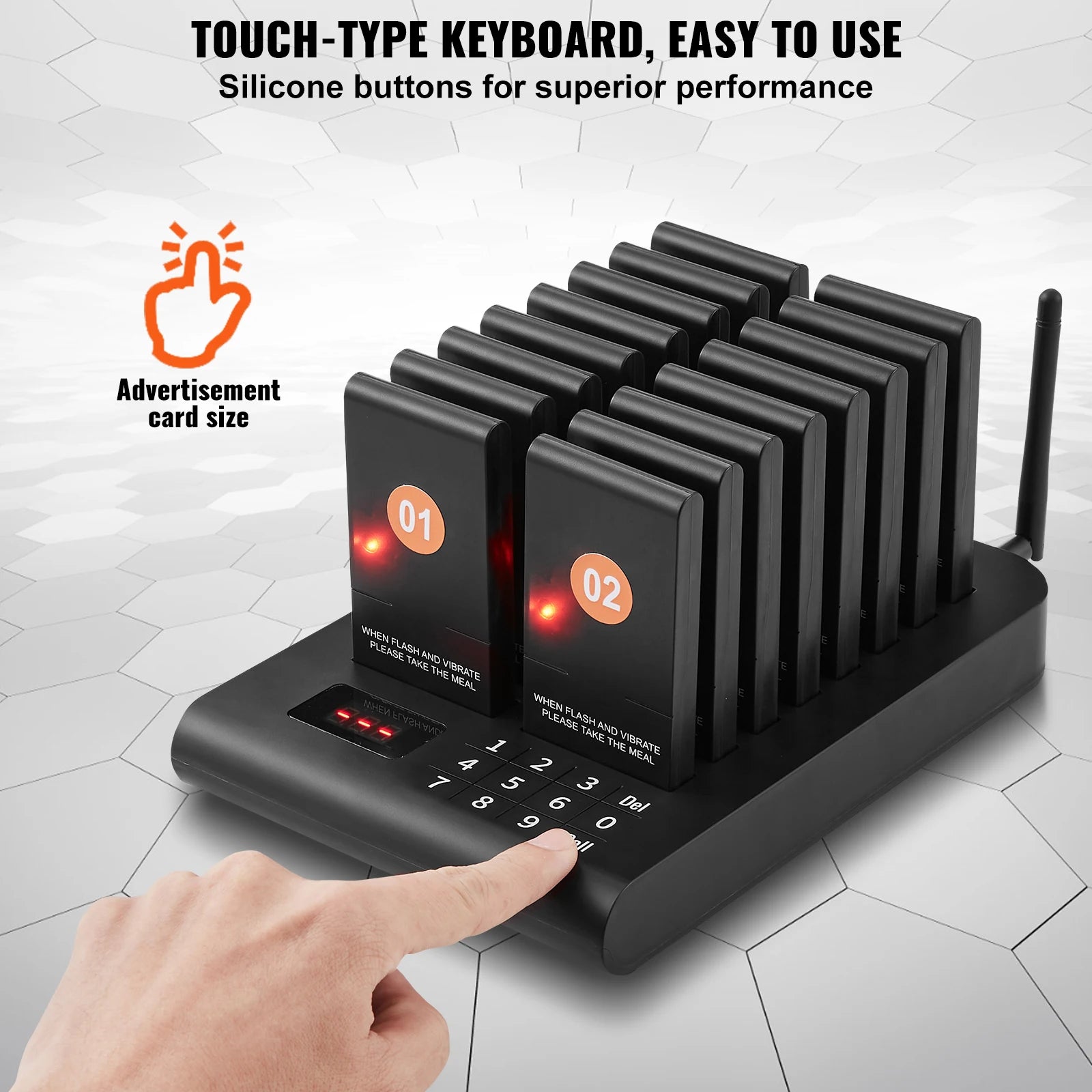 Wireless Restaurant Pager System — Guest Calling Beepers with Vibration & Flashing