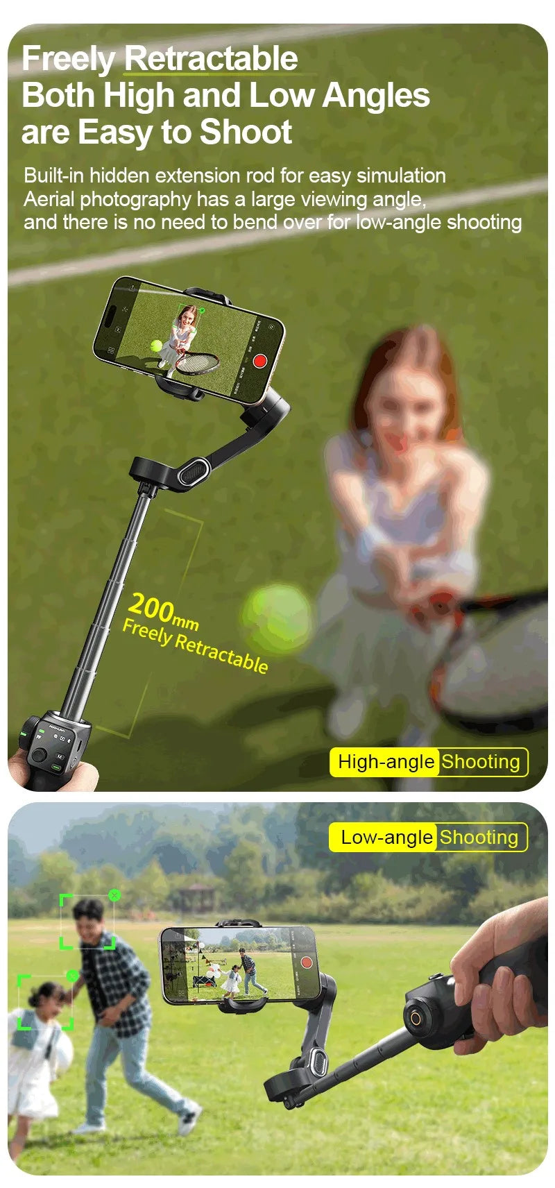 AOCHUAN 3-Axis Handheld Gimbal Phone Stabilizer — Smooth Video for iPhone & Android