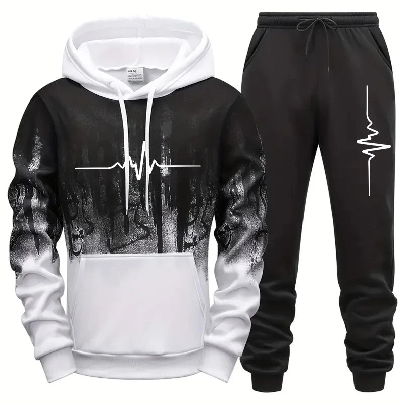 Men's High-Quality Hoodie & Sweatpants Set – Versatile Casual Comfort Daily Jogging Tracksuit