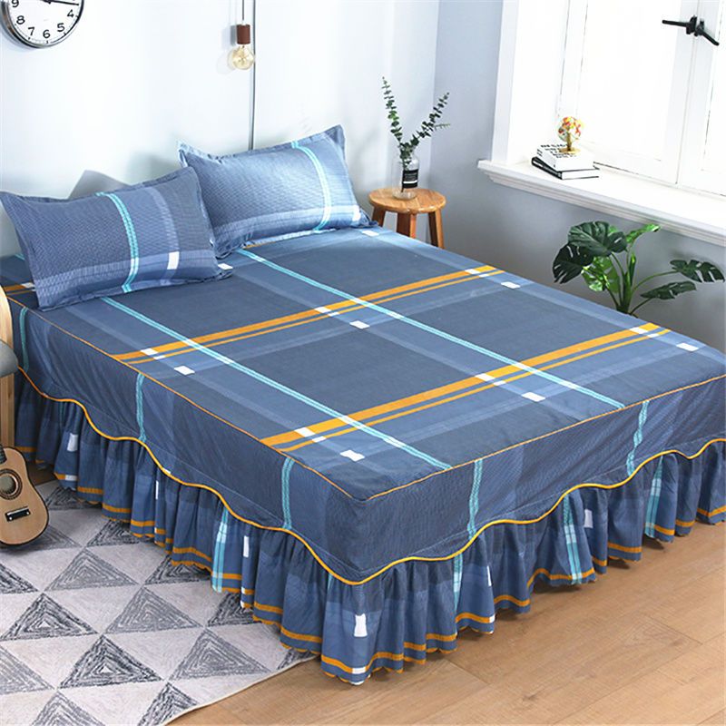 Cotton Quilted Bed Skirt – Double-Thickened Non-Slip Breathable Mattress Cover