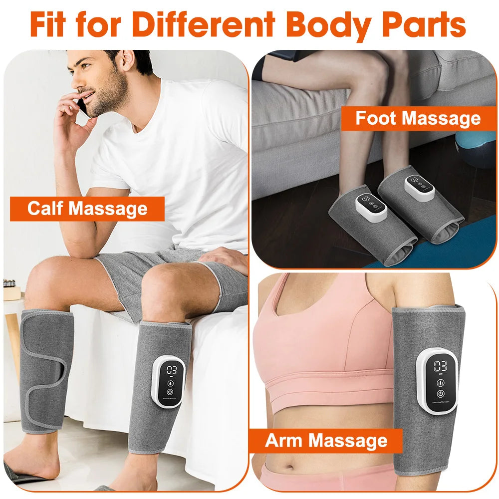 Wireless 360° Air Pressure Calf Massager — 3-Mode Airbag Leg & Foot Circulation Booster
