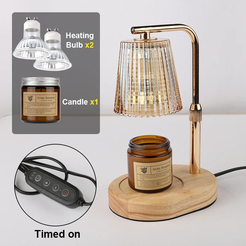 50W Dimmable Candle Warmer Lamp with Glass Shade