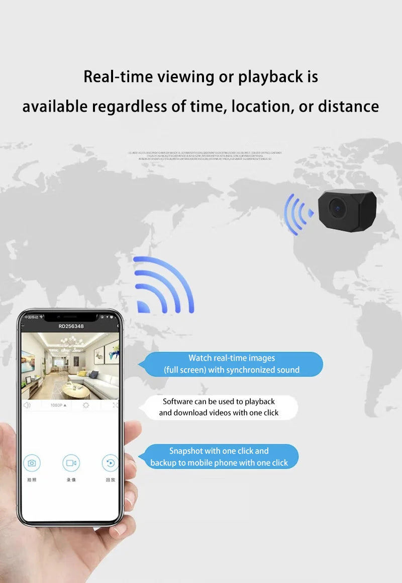1080P Mini WiFi Camera – AP Hotspot, Remote Monitor, Motion Detection | Portable Home Security