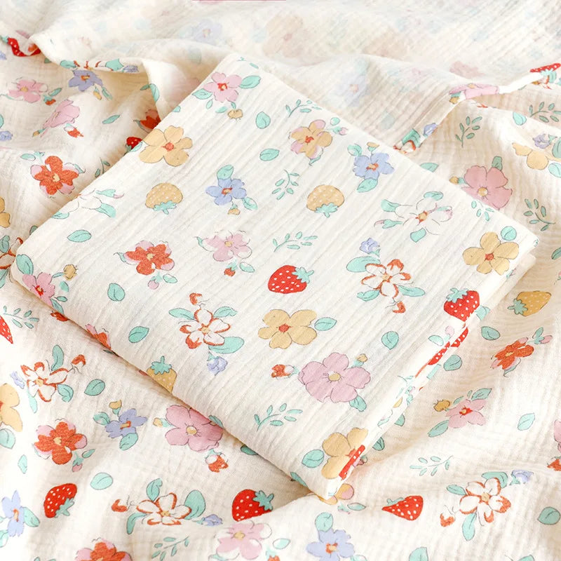Cartoon Print Cotton Muslin Baby Swaddle Blanket – Soft Breathable Newborn Receiving Blanket