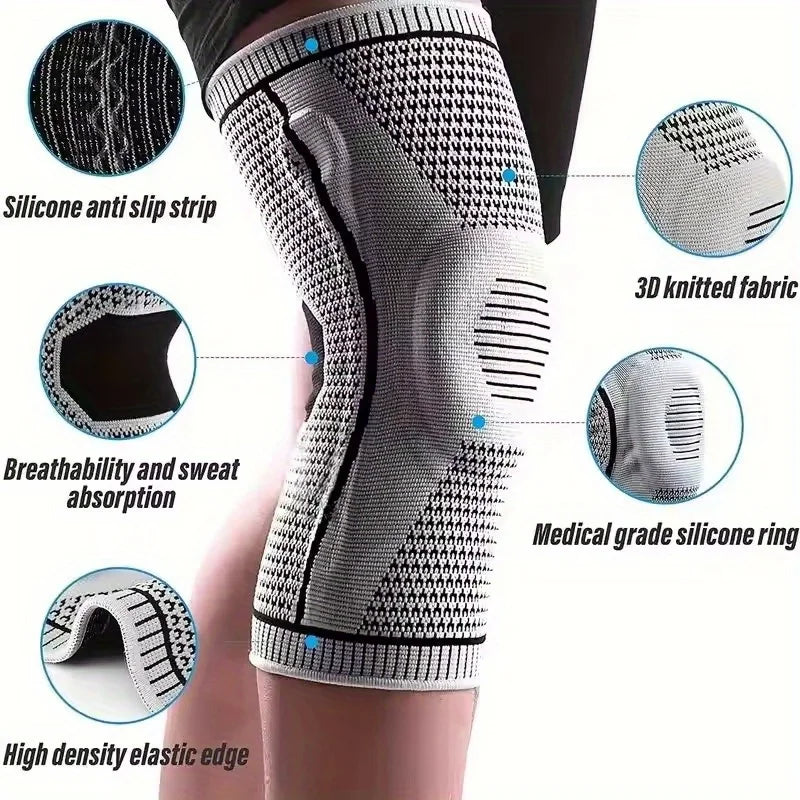 Non-Slip Knee Support Brace — Elastic Compression Sleeve for Arthritis, Sports & Joint Pain