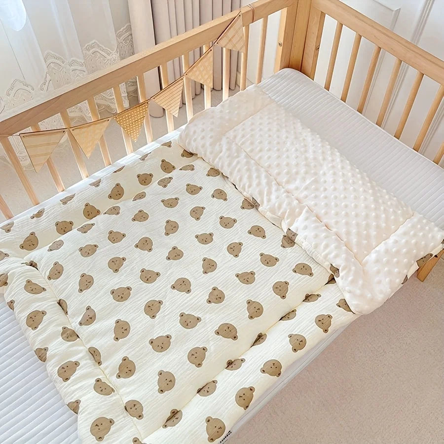 Baby Crib Mattress – Double-Sided Soft Polyester, 110x63cm, All-Season Newborn & Toddler