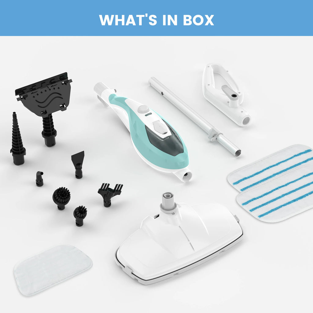 JHK 10-in-1 Steam Mop — 1550W Detachable Handheld Steam Cleaner, 16FT Cord, 2 Washable Pads for Floors & Multi-Surface