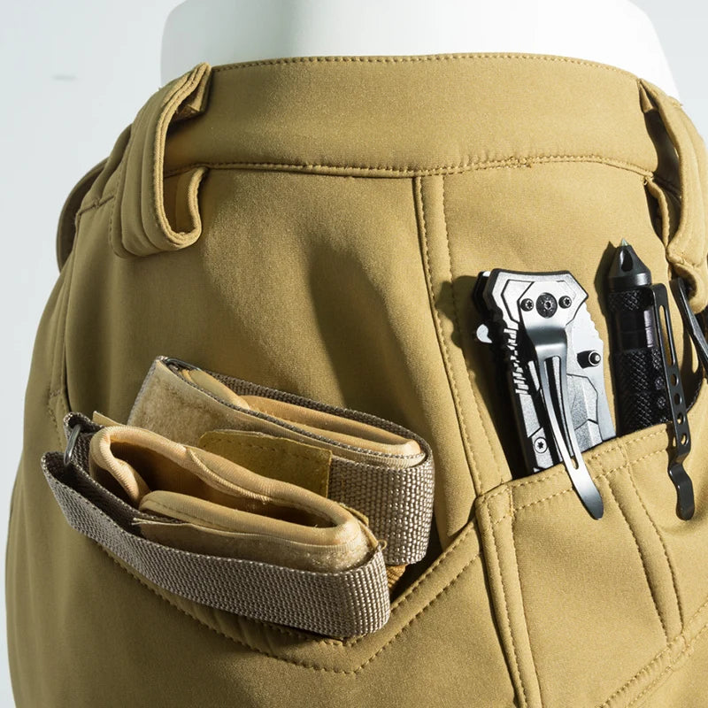 Men's Fleece Softshell Cargo Hiking Pants — Outdoor Tactical Trousers M–5XL