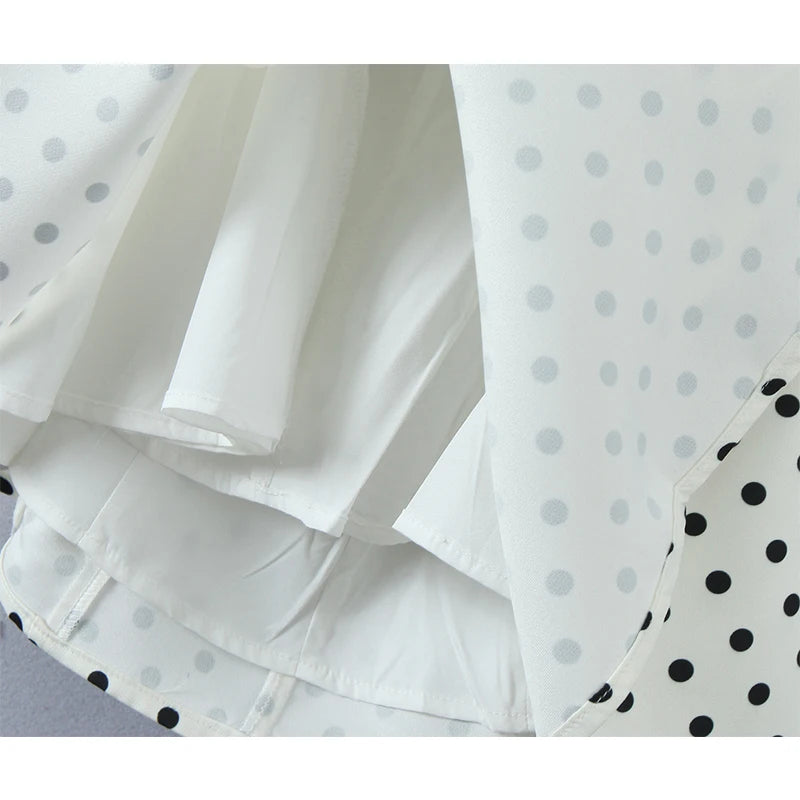 Retro Polka Dot Deep V Halter Mini Dress — Backless A-Line Slim Summer Dress