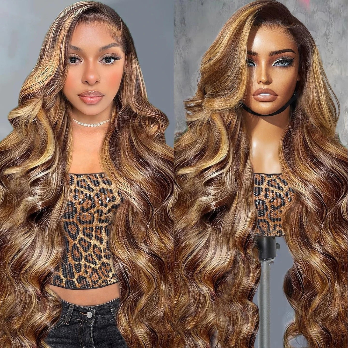Highlight Body Wave Lace Front Wig — Brazilian Remy Human Hair, Honey Blonde HD Lace, 13x4