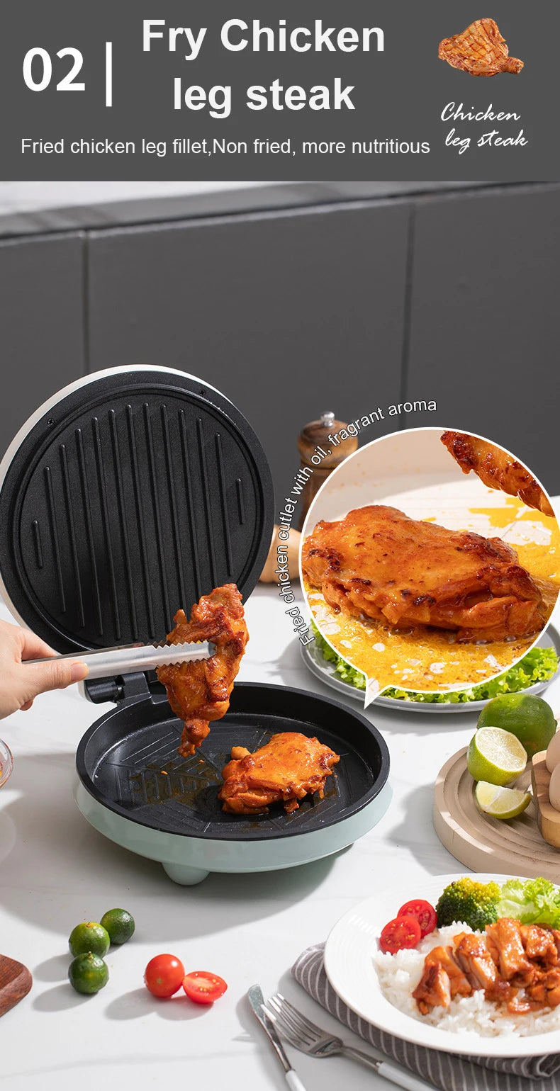 Multifunction Electric Pizza Griddle & Crepe Maker – Double-Sided Heating, Non-Stick Pancake, Steak & Grill Skillet, EU Plug