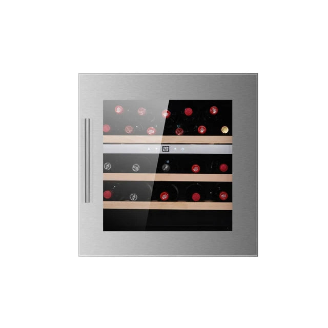 High-End Electric Wine Cooler — Full Glass Door Wine Fridge for 30 Bottles, Premium Wine Refrigerator