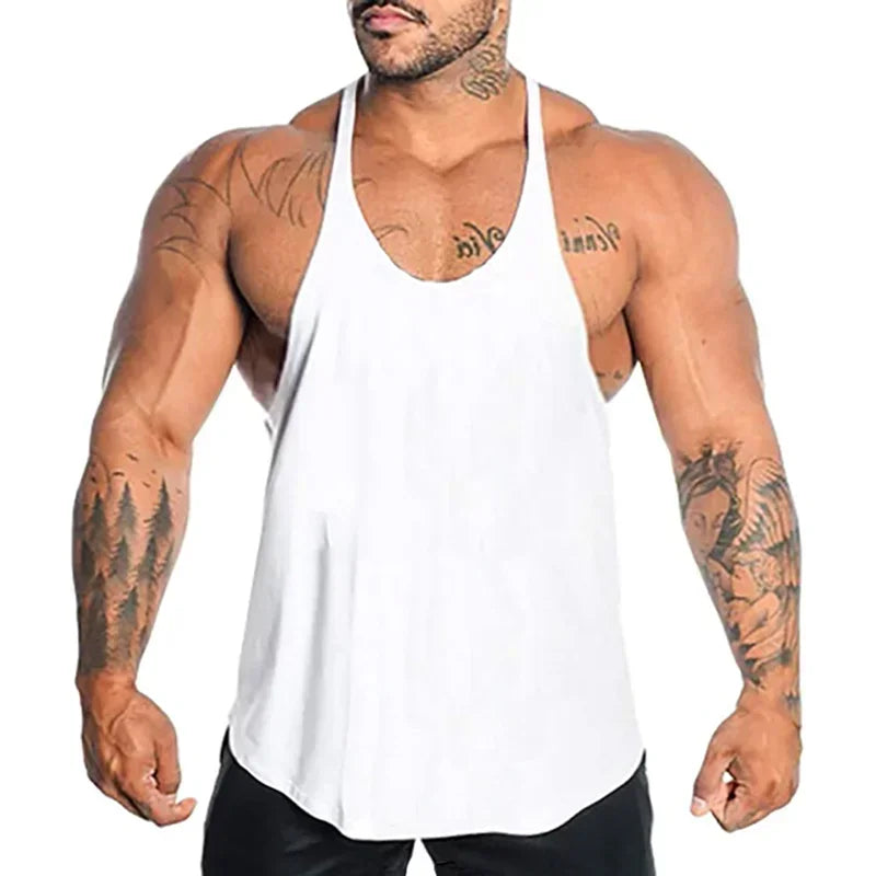 Men's Sleeveless Gym Stringer Tank Top — Bodybuilding Training Vest