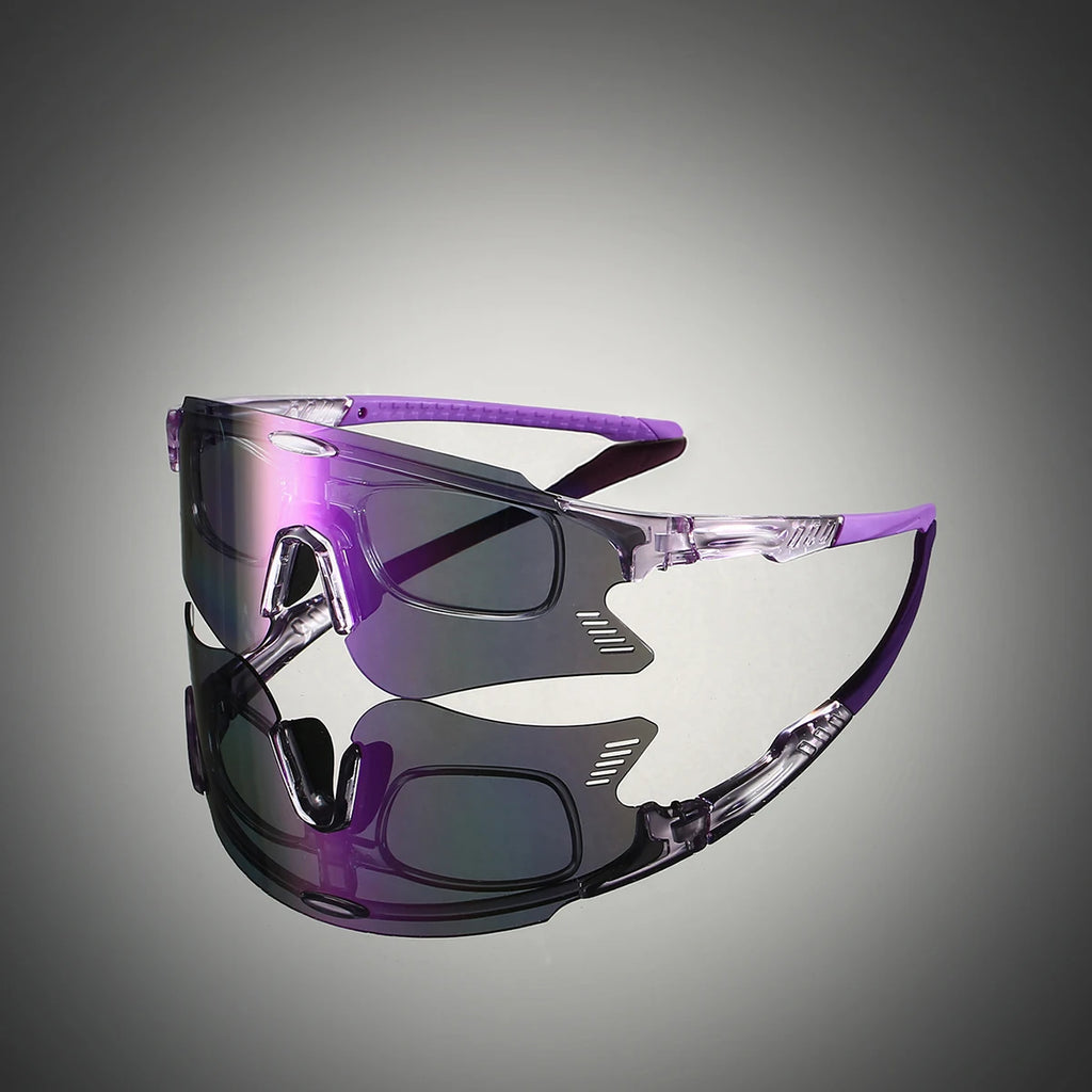 KAMMPT Oversized Sports Cycling Sunglasses | Mirror Anti-UV Windproof Protective Shades for Men & Women